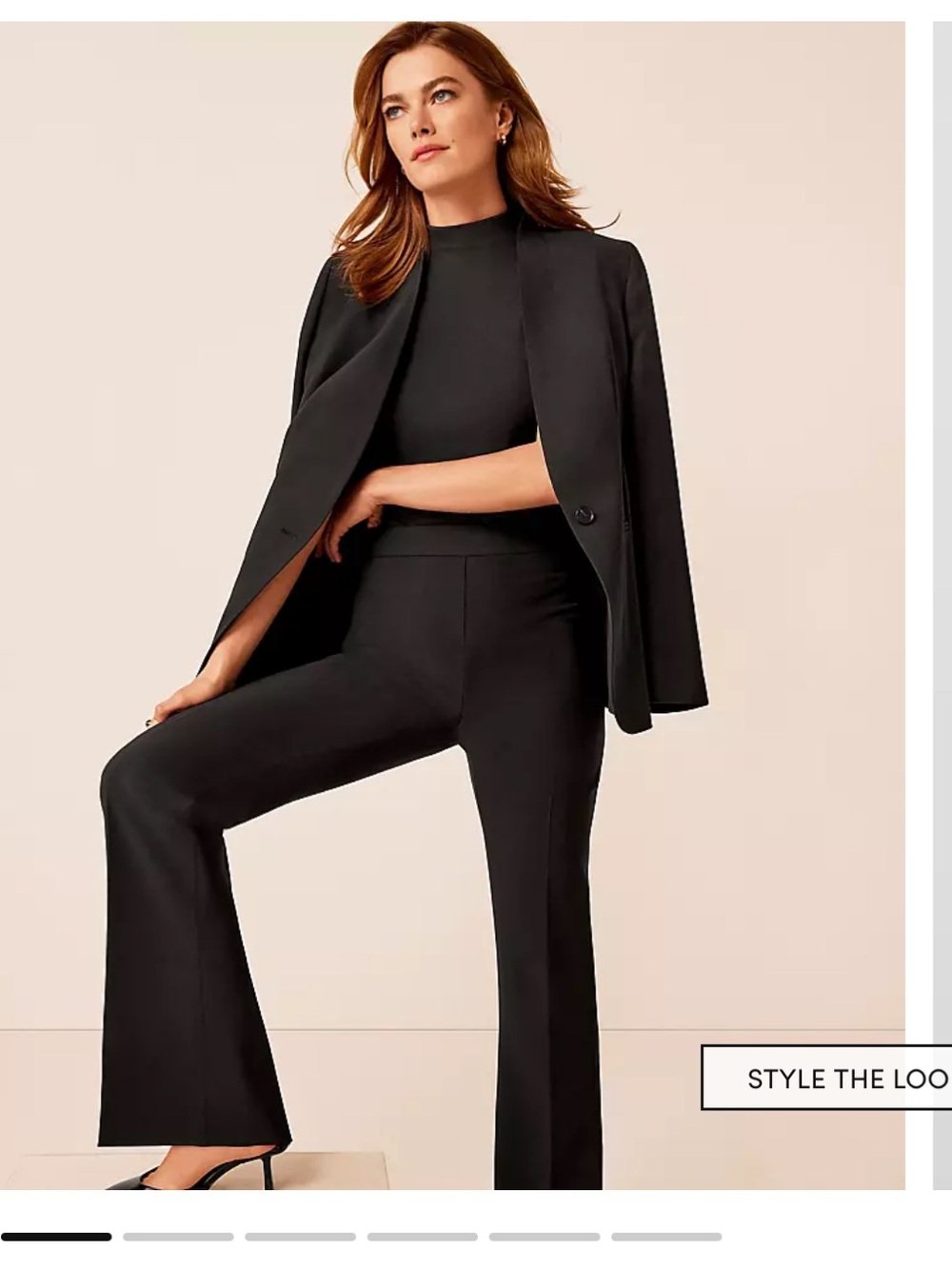 Ann Taylor Fluid Crepe Black Collarless Blazer